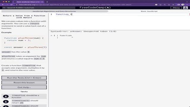 Return a Value from a Function with Return смотреть онлайн