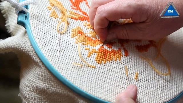 Как закрепить нить в конце вышивки крестом смотреть онлайн