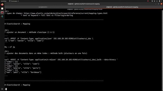 ELK - 72. ELASTICSEARCH : LE MAPPING ET L'INSERTION (BULK) смотреть онлайн