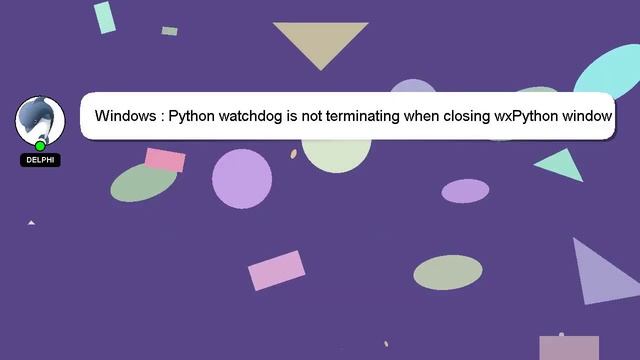 Windows : Python watchdog is not terminating when closing wxPython window смотреть онлайн