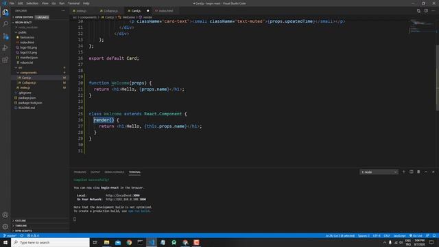 Yeni Başlayanlar İçin REACT : 08 : Fonk. vs Sınıf Components, Varsayılan Props, Döküman Okuma смотреть онлайн