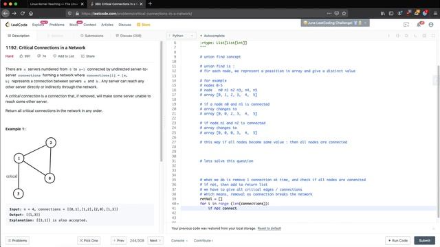 Hard Leetcode questions made easy : 1192. Critical Connections in a Network : using union find смотреть онлайн