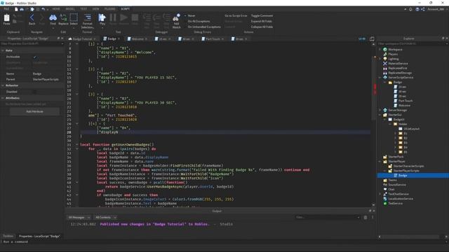 How To Make Badge List Roblox Studio Tutorial смотреть онлайн