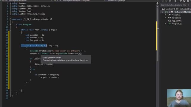 5-21 C# Finding Largest Value (using Loops) смотреть онлайн