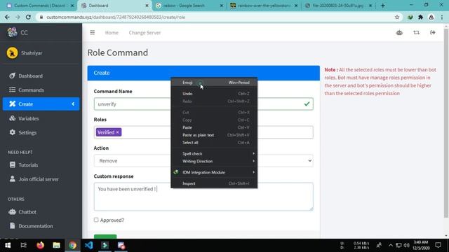 Discord custom commands bot | Make text embed and role commands for free смотреть онлайн