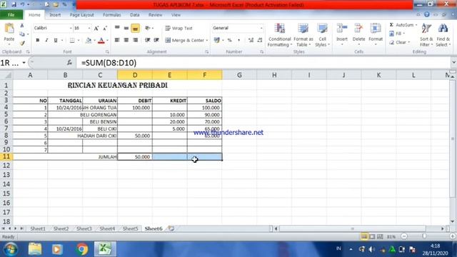 MENGOPRASIKAN MS EXCEL UNTUK PEMULA(Debit, kredit,saldo) смотреть онлайн