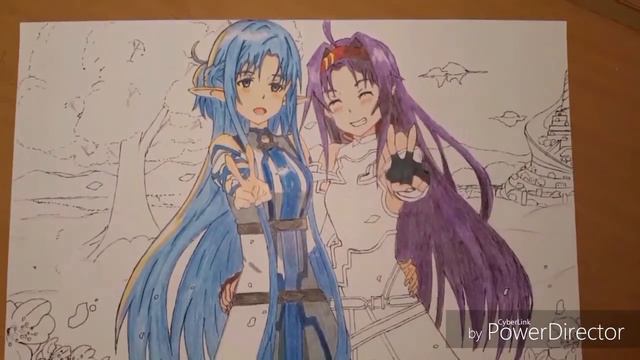 Speed Drawing- Asuna and Yuki Sword art online смотреть онлайн