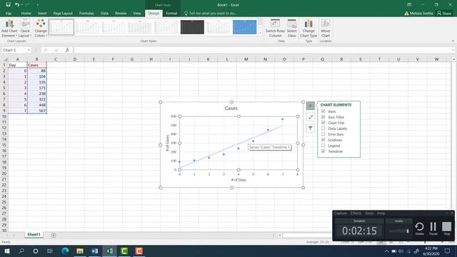 MTH 1230 Making an exponential graph on excel смотреть онлайн