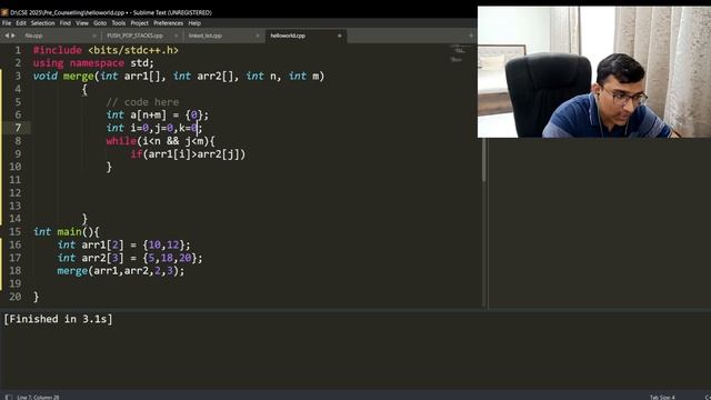 #1.7 Merge two sorted arrays смотреть онлайн
