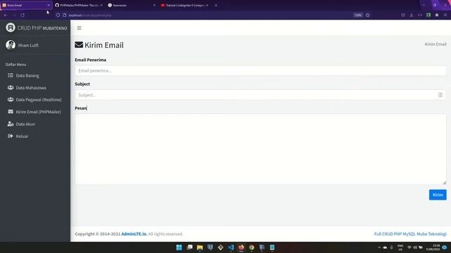 Full CRUD PHP MySQL Bootstrap | 37. Cara Kirim Email Dengan PHPMailer Terbaru смотреть онлайн