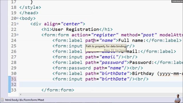Spring MVC Form Handling Tutorial (Spring Form Tags in JSP) with Eclipse смотреть онлайн