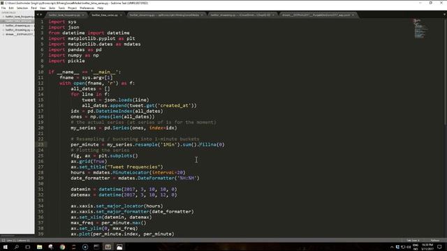 Mining Twitter with Python : 7 - Analyzing tweets - time series analysis смотреть онлайн