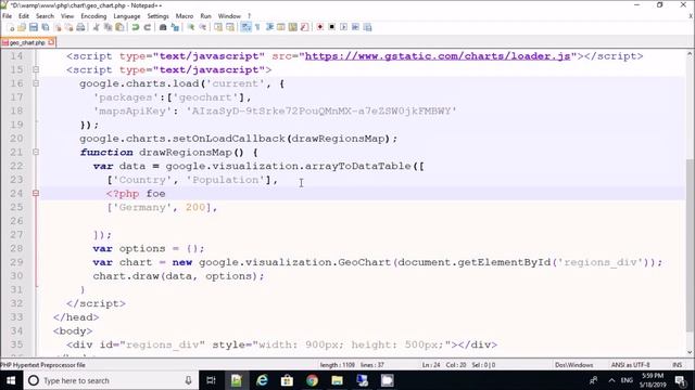 Easy way to create GEO Chart with Google Chart API PHP and PDO смотреть онлайн