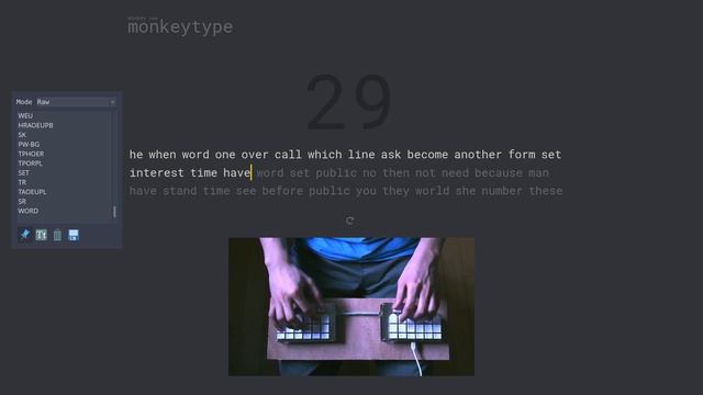 202 WPM, 1 Minute Monkeytype Test With Steno смотреть онлайн