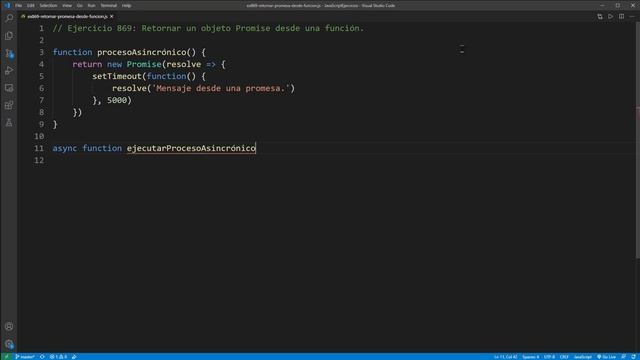 JavaScript - Ejercicio 869: Retornar un Objeto Promise desde una Función смотреть онлайн