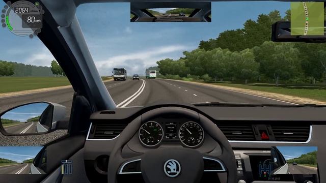 (City Car Driving) Skoda Octavia III (A7) 1.8 TSI MT Elegance. Normal drive смотреть онлайн