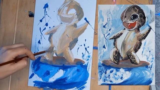 Черепашка на серфе 🐢 смотреть онлайн