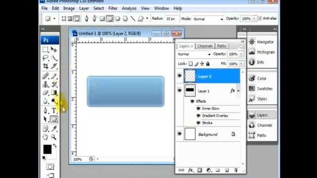 Adobe Photoshop Web Graphics Tutorial Create Glare in Photoshop Buttons Basic смотреть онлайн