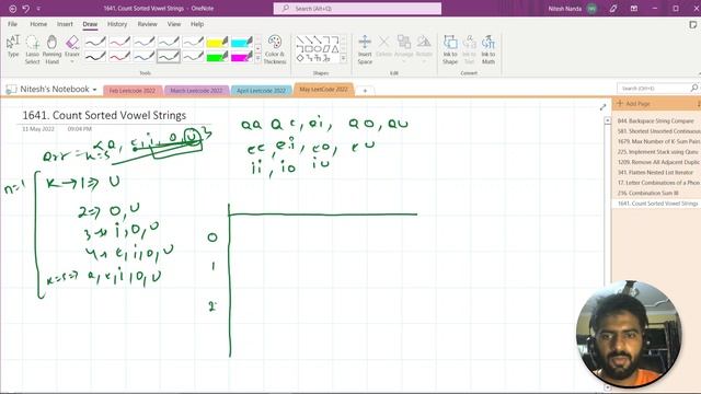 Count Sorted Vowel Strings | Leetcode 1641 | Backtracking | DP | Medium смотреть онлайн