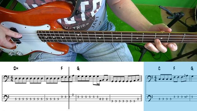 Rolling Stones - Like A Rolling Stone (Bass cover with tabs) смотреть онлайн
