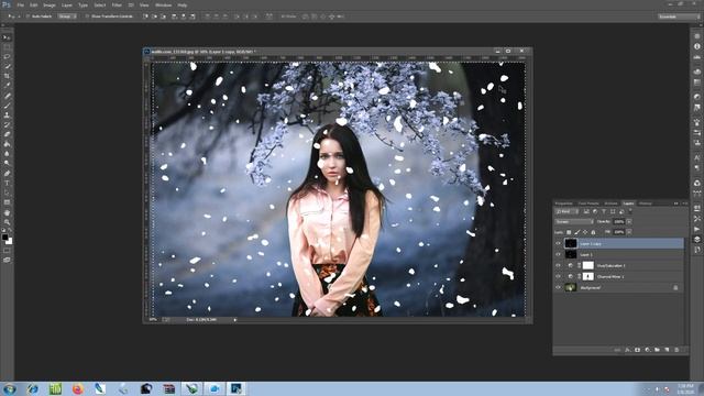 Beautiful Snow Winter Effect Photoshop Tutoral . Lightroom ,,Pics Art смотреть онлайн