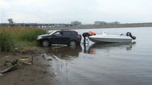 Моторная лодка Казанка 5м7 - погрузка на прицеп