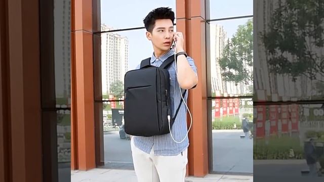 Рюкзак городской черный с USB смотреть онлайн