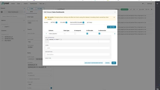 Apache Superset / Preset : Create a table as a dashboard library. Workaround смотреть онлайн
