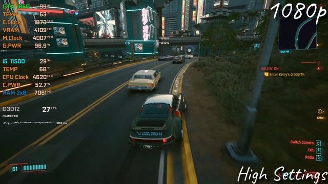 Cyberpunk 2077 Patch 1.31 - GTX 1060 6GB & i5 11500 [High Settings/1080p] смотреть онлайн