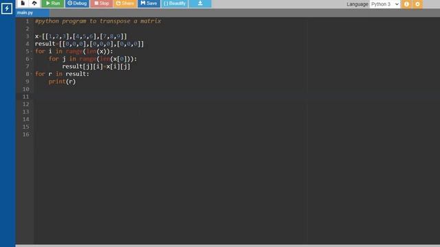 Python Program to Transpose a Matrix || Tamil смотреть онлайн