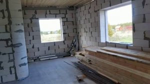 Одноэтажный дом из газобетона 130 кв м. Закончили коробку и крышу. Обзор всего дома