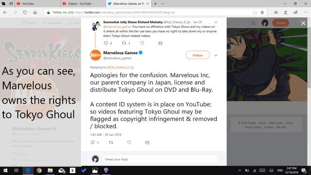 Marvelous Inc., Tokyo Ghoul, and Copyright смотреть онлайн