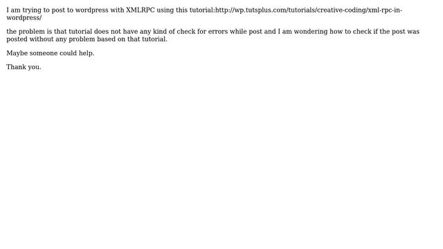 Wordpress: xmlrpc how to check for errors смотреть онлайн