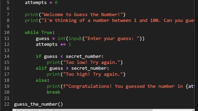 PYTHON guess the number смотреть онлайн