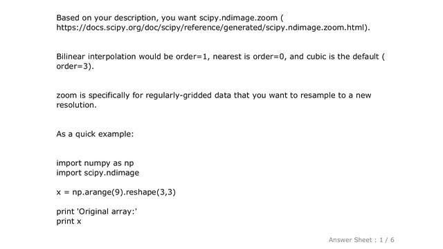 PYTHON : Resampling a numpy array representing an image смотреть онлайн