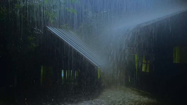 Устраните поздние проблемы и засыпайте под звуки сильного дождя и грома на крыше ночью смотреть онлайн