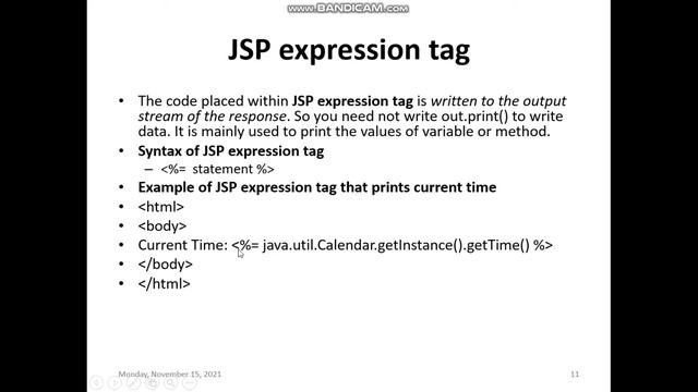 Lecture 8 || JSP Expression Tag and its Usage смотреть онлайн
