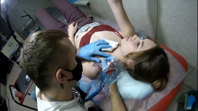 Татуировка/Розы на ключице/Випшейдинг смотреть онлайн