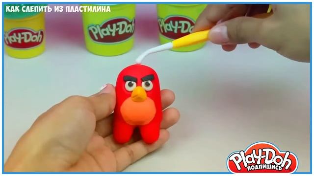 как слепить Красную Птицу Энгри Бердс из пластилина смотреть онлайн