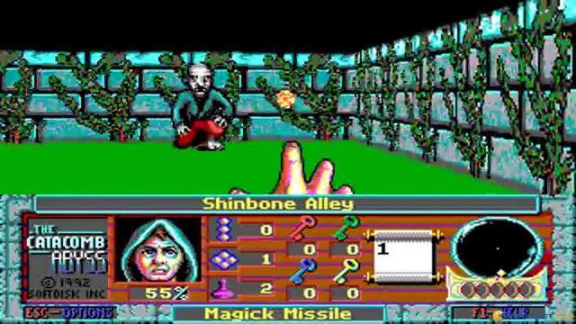 Catacomb Abyss 3D Gameplay (PC Game, 1992)