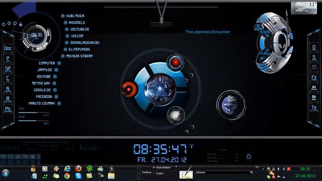 windows7, desktop, dreamscene, rainmeter, samurize equalizer winamp, rocketdock смотреть онлайн