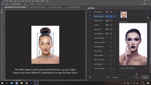 Transfer makeup from one photo to another - neural filter | PHOTOSHOP TUTORIAL - TIPS & TRICKS смотреть онлайн