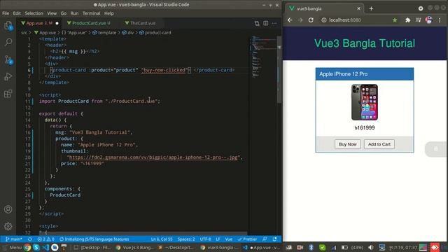 Vue.js 3 Bangla Tutorial: 37. Component custom event смотреть онлайн