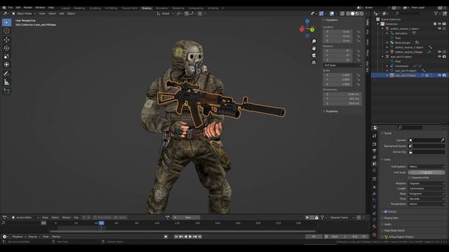 Blender - STALKER - Setup a Player Model to use a World Model gun. смотреть онлайн