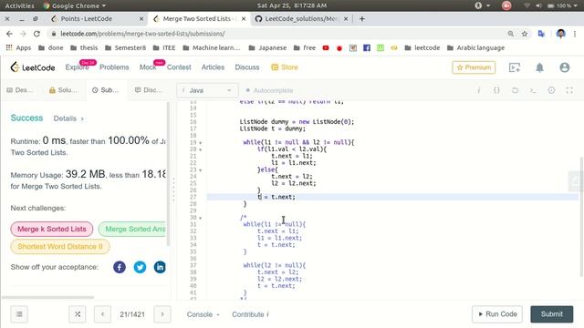 21. Merge Two Sorted Lists & Object reference change using next смотреть онлайн