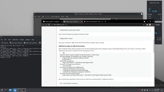 Part 1/2 Installing Nvidia drivers + Steam on Void Linux (Gaming on Void Linux) смотреть онлайн