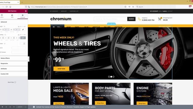 Slider Overlaps Menu in Chromium Auto Parts WordPress Theme смотреть онлайн