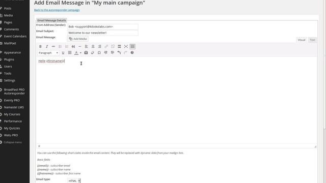 Create Welcome Message in Arigato PRO Autoresponder for WordPress смотреть онлайн