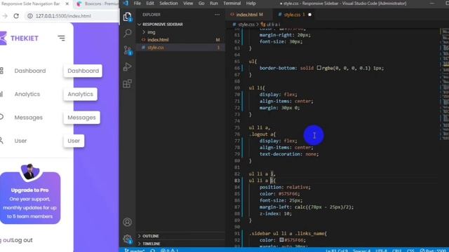 Responsive Sidebar in HTML CSS and Javascript | Dashboard Sidebar Menu смотреть онлайн