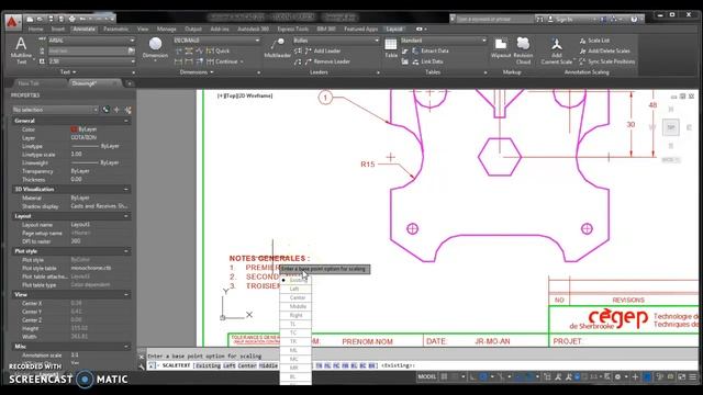 Dessin sur Autocad 2015 - Ajout d'une note смотреть онлайн